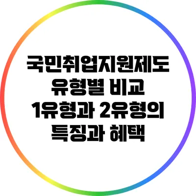 국민취업지원제도 유형별 비교: 1유형과 2유형의 특징과 혜택