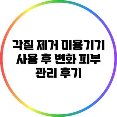 각질 제거 미용기기 사용 후 변화: 피부 관리 후기