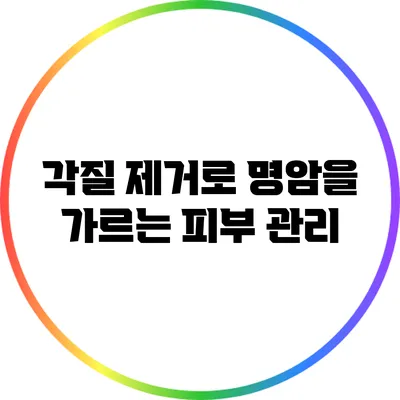 각질 제거로 명암을 가르는 피부 관리