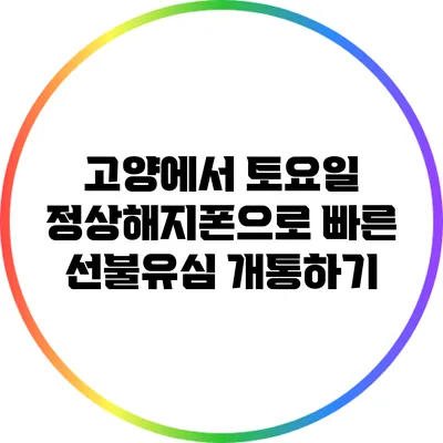 고양에서 토요일 정상해지폰으로 빠른 선불유심 개통하기