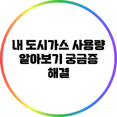 내 도시가스 사용량 알아보기: 궁금증 해결