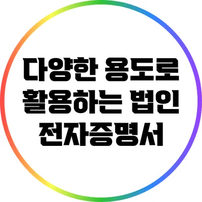 다양한 용도로 활용하는 법인 전자증명서