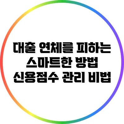 대출 연체를 피하는 스마트한 방법: 신용점수 관리 비법