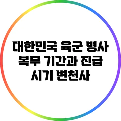 대한민국 육군 병사 복무 기간과 진급 시기 변천사