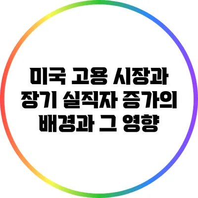 미국 고용 시장과 장기 실직자 증가의 배경과 그 영향