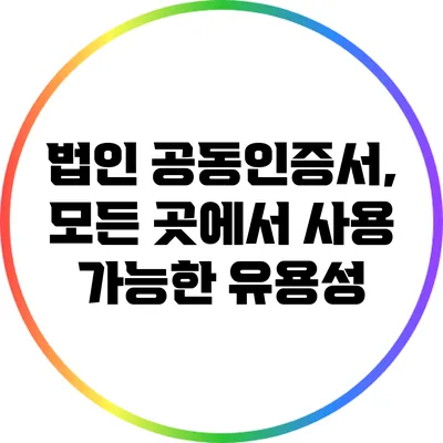 법인 공동인증서, 모든 곳에서 사용 가능한 유용성