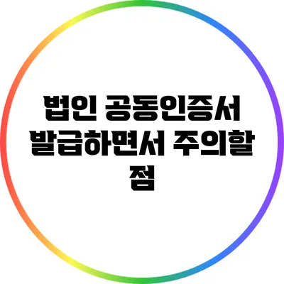 법인 공동인증서 발급하면서 주의할 점