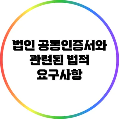 법인 공동인증서와 관련된 법적 요구사항