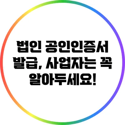 법인 공인인증서 발급, 사업자는 꼭 알아두세요!