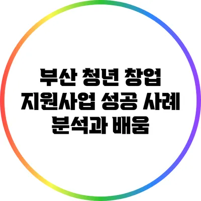 부산 청년 창업 지원사업 성공 사례 분석과 배움