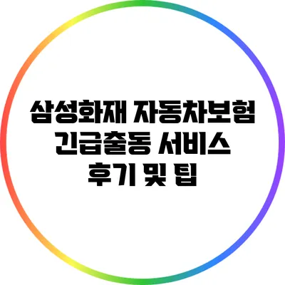 삼성화재 자동차보험 긴급출동 서비스 후기 및 팁