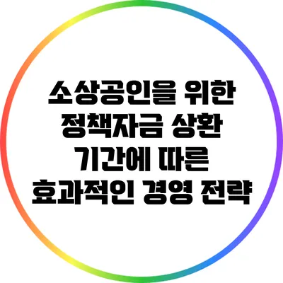 소상공인을 위한 정책자금 상환 기간에 따른 효과적인 경영 전략