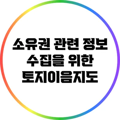 소유권 관련 정보 수집을 위한 토지이음지도