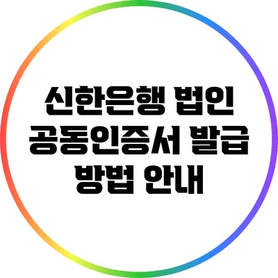 신한은행 법인 공동인증서 발급 방법 안내