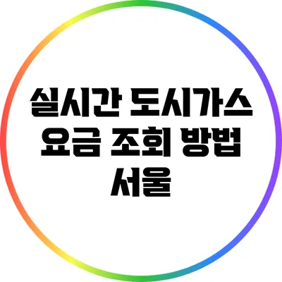 실시간 도시가스 요금 조회 방법: 서울