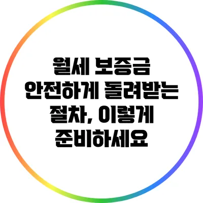 월세 보증금 안전하게 돌려받는 절차, 이렇게 준비하세요