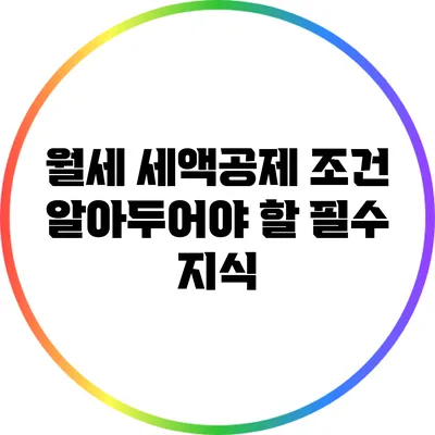 월세 세액공제 조건: 알아두어야 할 필수 지식