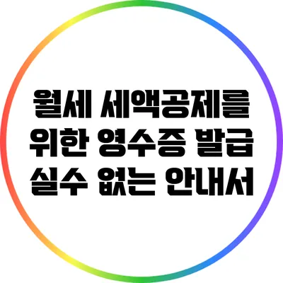 월세 세액공제를 위한 영수증 발급: 실수 없는 안내서