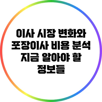 이사 시장 변화와 포장이사 비용 분석: 지금 알아야 할 정보들
