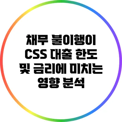 채무 불이행이 CSS 대출 한도 및 금리에 미치는 영향 분석