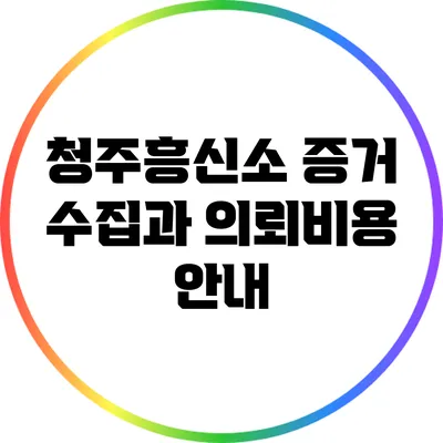 청주흥신소: 증거 수집과 의뢰비용 안내