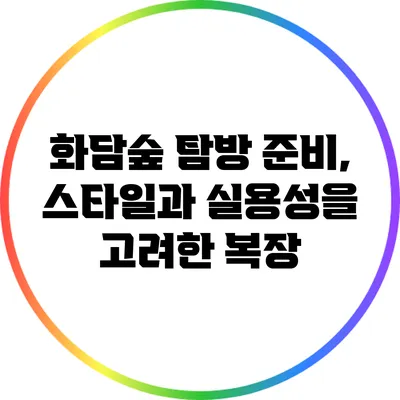 화담숲 탐방 준비, 스타일과 실용성을 고려한 복장