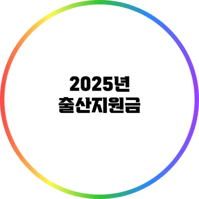 2025년 출산지원금