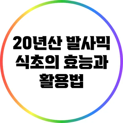 20년산 발사믹 식초의 효능과 활용법