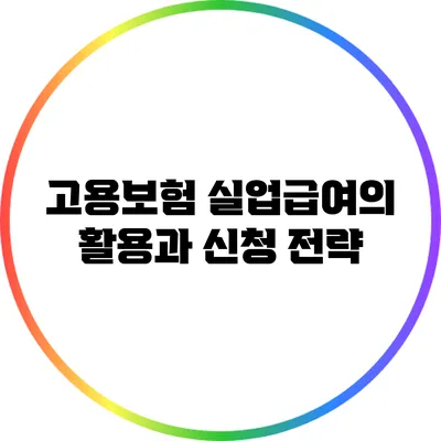 고용보험 실업급여의 활용과 신청 전략