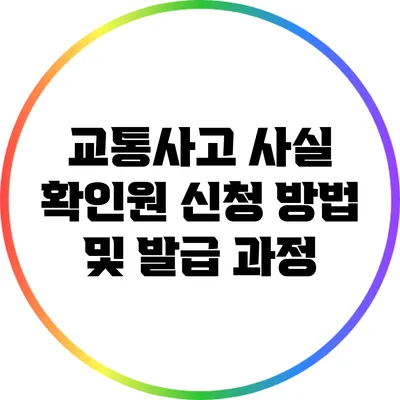 교통사고 사실 확인원 신청 방법 및 발급 과정