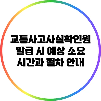 교통사고사실확인원 발급 시 예상 소요 시간과 절차 안내