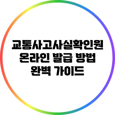 교통사고사실확인원 온라인 발급 방법 완벽 가이드