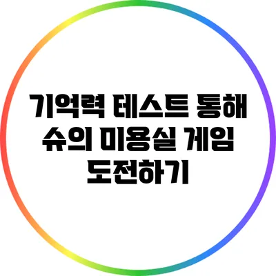 기억력 테스트 통해 슈의 미용실 게임 도전하기