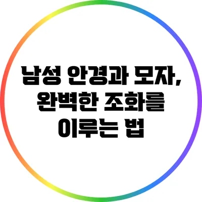 남성 안경과 모자, 완벽한 조화를 이루는 법