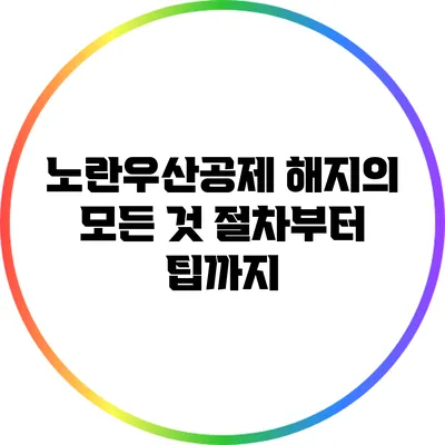 노란우산공제 해지의 모든 것: 절차부터 팁까지