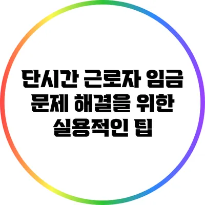 단시간 근로자 임금 문제 해결을 위한 실용적인 팁