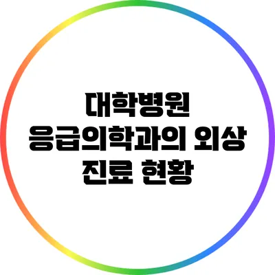 대학병원 응급의학과의 외상 진료 현황