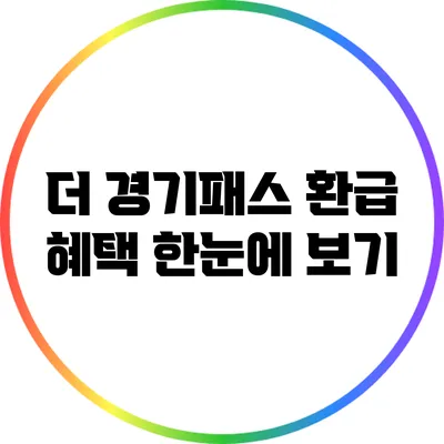 더 경기패스 환급 혜택 한눈에 보기