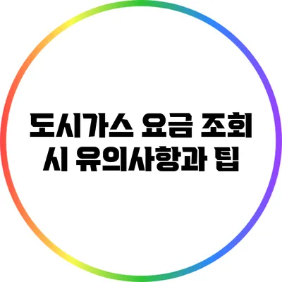도시가스 요금 조회 시 유의사항과 팁