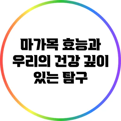 마가목 효능과 우리의 건강: 깊이 있는 탐구