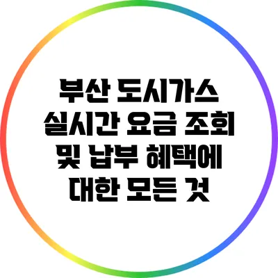 부산 도시가스 실시간 요금 조회 및 납부 혜택에 대한 모든 것
