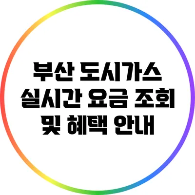 부산 도시가스 실시간 요금 조회 및 혜택 안내