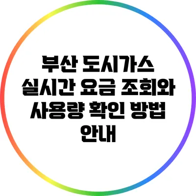 부산 도시가스 실시간 요금 조회와 사용량 확인 방법 안내