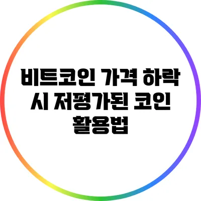 비트코인 가격 하락 시 저평가된 코인 활용법