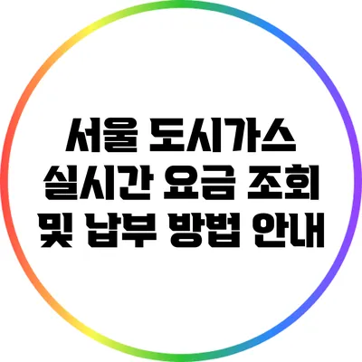 서울 도시가스 실시간 요금 조회 및 납부 방법 안내