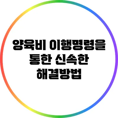 양육비 이행명령을 통한 신속한 해결방법