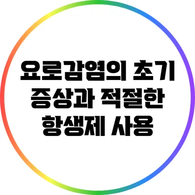 요로감염의 초기 증상과 적절한 항생제 사용