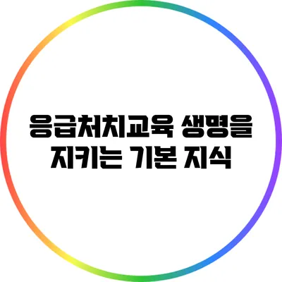 응급처치교육: 생명을 지키는 기본 지식