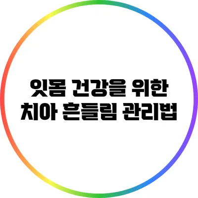 잇몸 건강을 위한 치아 흔들림 관리법