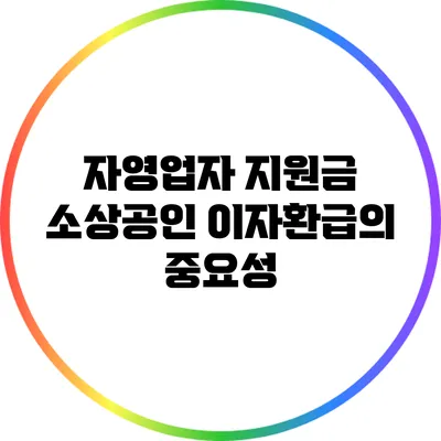 자영업자 지원금: 소상공인 이자환급의 중요성